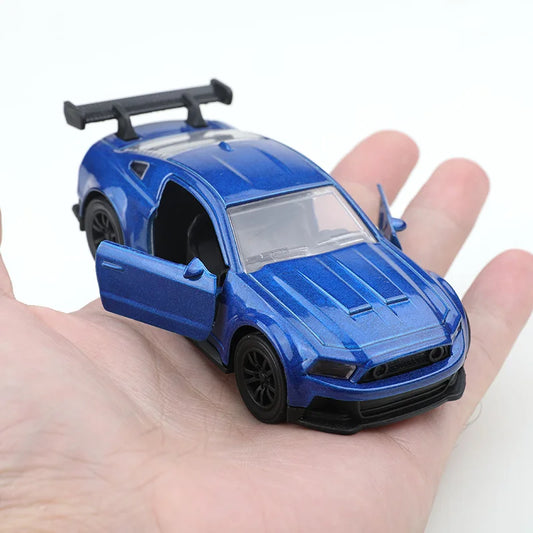 (bagged) 1:38 Alloy Car Model Simulation Mustang Vehicle Pull Back Car Ornaments Collection Toys For Boy Children